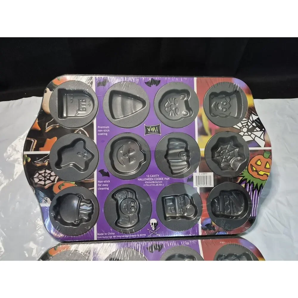 2 VMI Halloween Cookie Sheet 12 Cavity Nonstick Candy Melting Sheet Baking Pan
